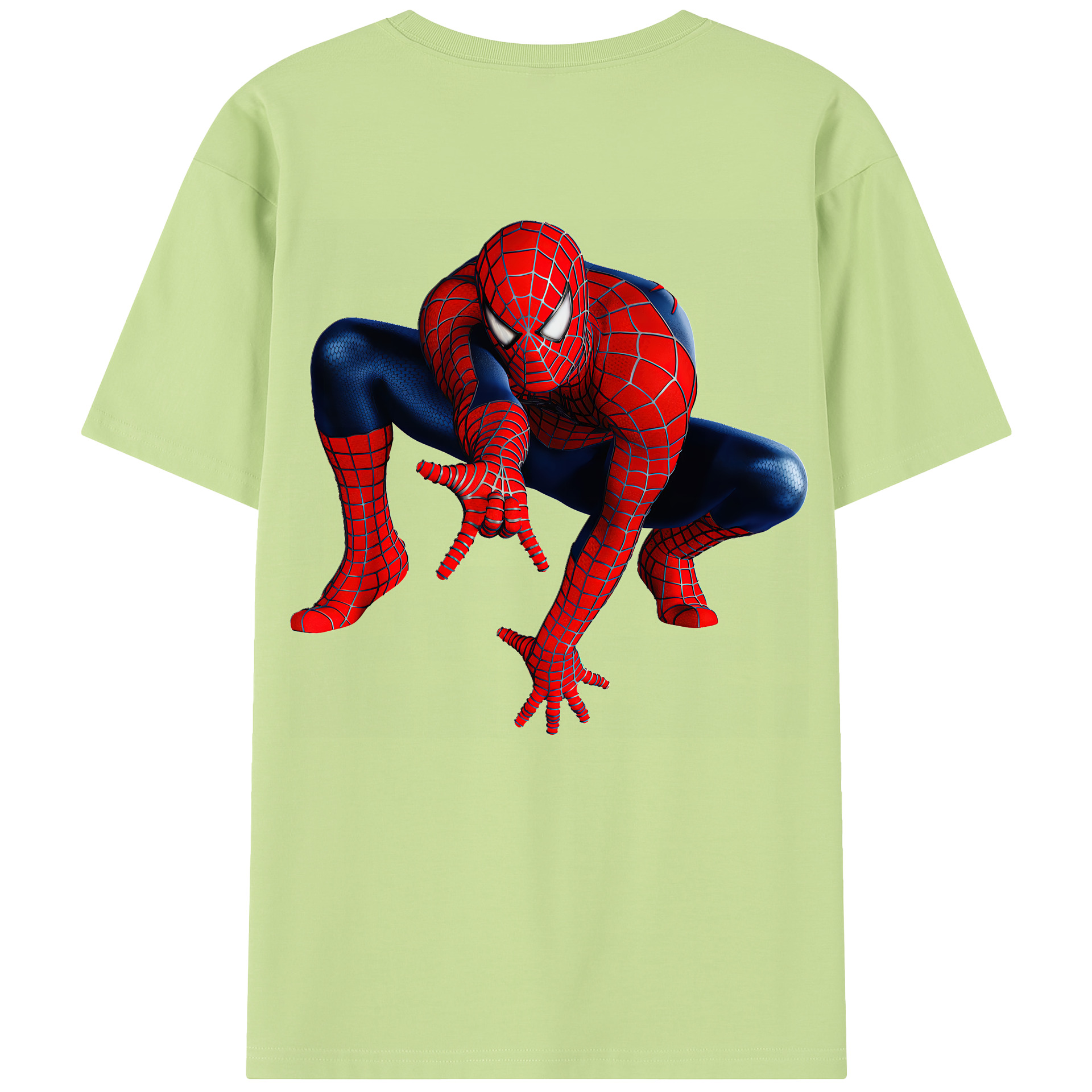 （画像用） Spider Man スパイダーマン 綿100％半袖Tシャツ（背面プリント）